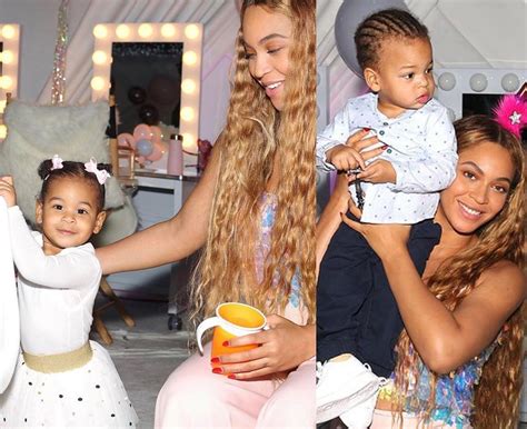 Photo: @beyonce/Instagram. One month after Rumi and Sir were born in June 2017, Beyoncé took to Instagram to share a now-iconic pic of her with the twins wearing a floor-length, purple wrap gown ...